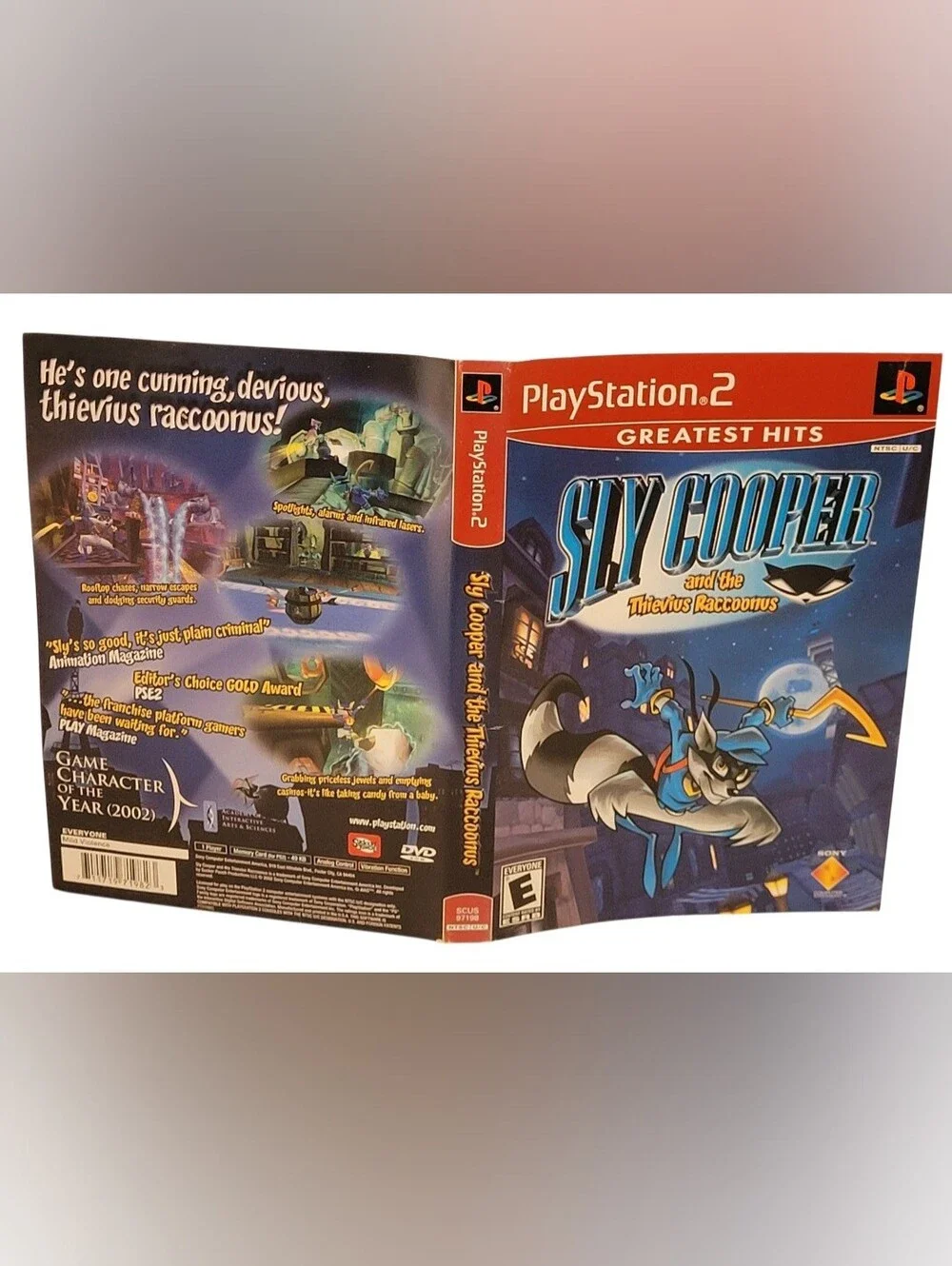 ARTWORK ONLY PS2 Sly Cooper Thievius Raccoonus Greatest Hits (NO GAME/ NO CASE).